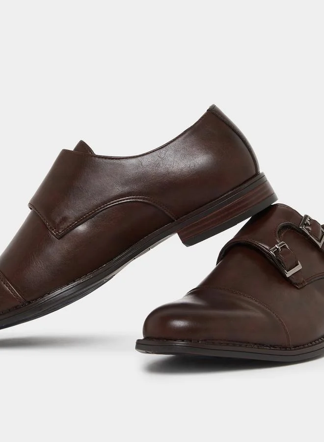 ستايلي حذاء جلد بسير مونك مزدوج